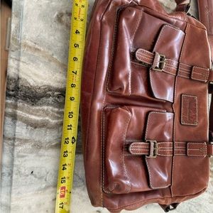 Leather brief case soft sided.